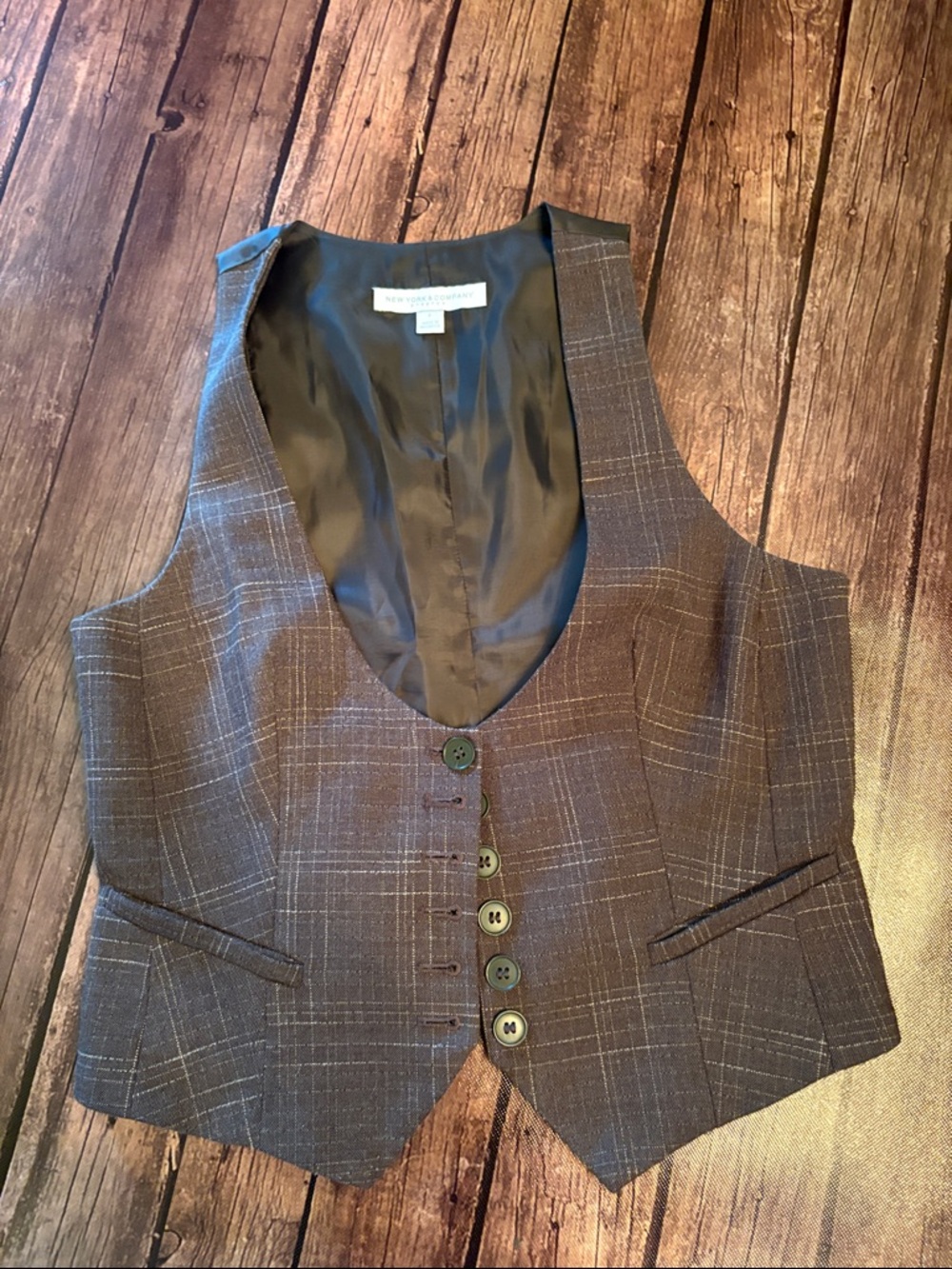 EUC New York & Company Brown Vest S 6